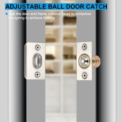 4 Pack Small Closet Ball Catch Door Hardware with Strike Plate & Screw, Silver