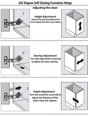 2 Pack 165 Degree Lazy Susan Hinge Frameless CLIP ON Plate for Easy Installat…