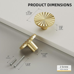 Luxury Gold Cabinet Knobs – 24 Pack Brushed Brass Drawer Handles for Kitchen