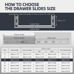 Soft Close Drawer Slides, 10 Pairs, 100 Lb Capacity, 16 Inch Black Rails