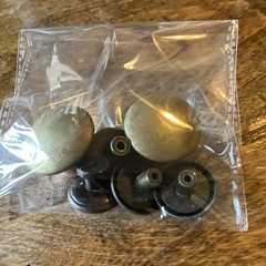 Round Metal Cabinet Knobs, Satin Finish, Gold/Bronze, Screws, 1.25 in, misc 6