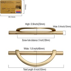 Amerdeco 10 Pack Brushed Gold Cabinet Pulls 5 Inch(128MM) Hole Centers Kitchen C