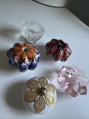 Glass Pink Gold Ceramic Porcelain Drawer Knob Hardware Pull Cabinet Mixed Lot