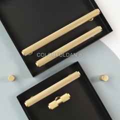 10PCS Brass Knurled Handle Furniture Handle Cabinet Drawer Door Pulls T Bar Knob