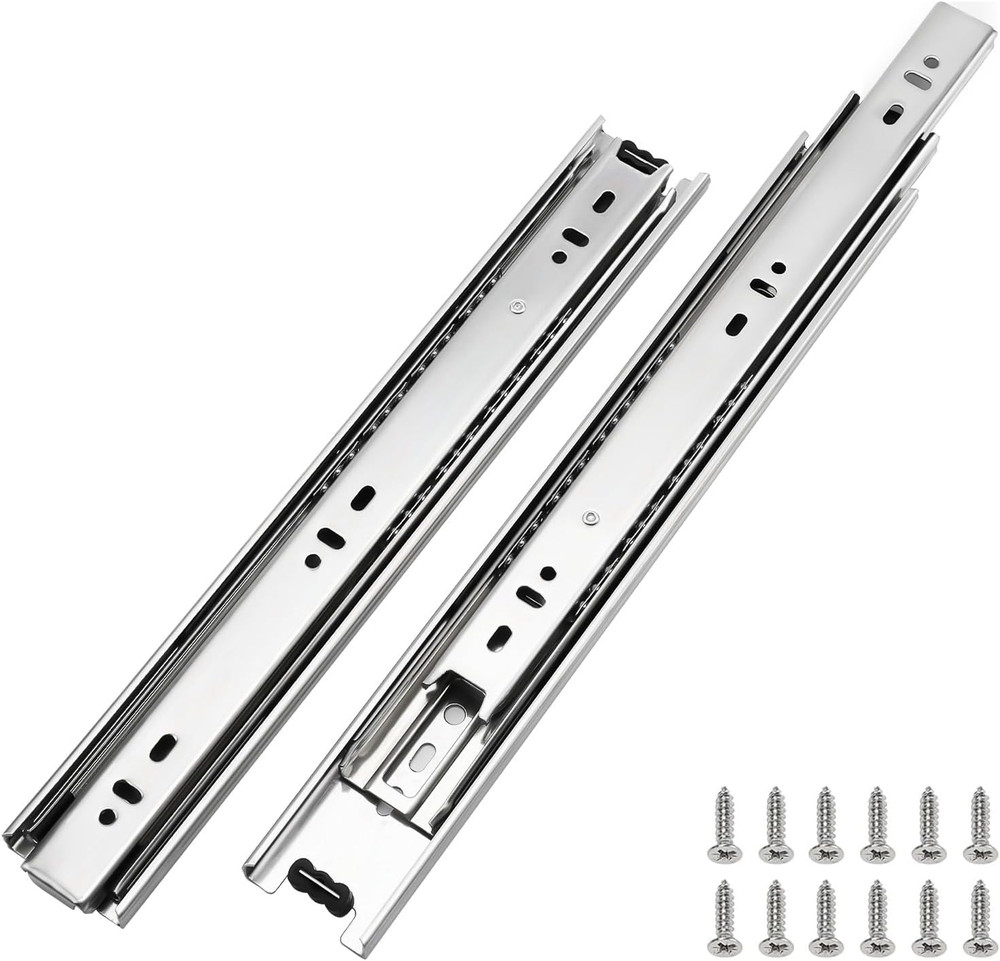Heavy Duty Drawer Slides 12 Inch Zinc Plated Steel Full Extension Side Mount