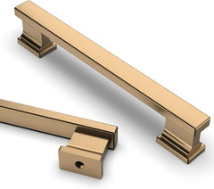 30 Pack 5 Inch(128Mm) Hole Centers Champagne Bronze Kitchen Cabinet Handles,Brus