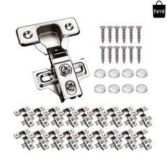 20 Pack Stainless Steel Soft Close Cabinet Hinges – 100° Angle for Modern Cab…