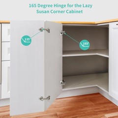 2 PCS 165 Degree Soft Close Kitchen Cabinet Door Hinges MultiPivot Corner