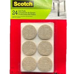 3M Scotch Felt Pads: 1-1/2 in. diameter circle / 24-pack (Beige) {Wall 1}