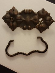 Antique Brown Metal Bail Pull w/ Backplate 4 in Center Drawer/Cabinet 1pk