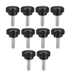 M5x20mm Male Thread Round Knurled Clamping Knobs Grip Thumb Screw on Type 10pcs