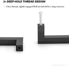 50 Packs Modern Square Steel Kitchen Cabinet Handles Drawer Cupboard Pulls Black