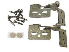 2 #3 Antique Brass 5/16″ Overlay 1/2-3/4″ Thick Door Concealed Snap Close Cab…