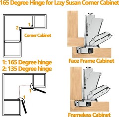 Rust-Resistant 165 Degree Cabinet Hinges – Ideal for Kitchen & Bathroom Use