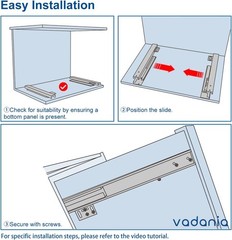 High-Capacity 16″ Soft Close Undermount Drawer Slides – Full Extension, 2-Pack