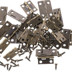 Small Hinges for Wooden Box, 30Pcs Cabinet Drawer Butt Hinges, Bronze, Iron, Pol