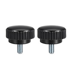 M8 x 15mm Male Thread Knurled Clamping Knobs Grip Thumb Screw on Type 2pcs
