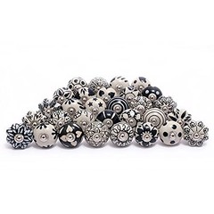 Decorative Cabinet Knobs – Pack of Pcs – Brass Steel Door 20 Black and White