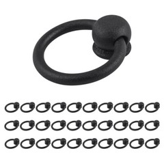 Cabinet Ring Pulls Mission Black Wrought Iron 2″ Antique Drop Style Pack of 30