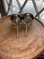 Hatfield Ross Ceramic Clock Face Drawer Knobs Shabby Chic Cabinet Pulls Set of 2