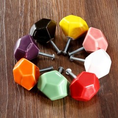 Kitchen Furniture Door Cabinet Knob Ceramic Alloy Drawer Pull Handle Household