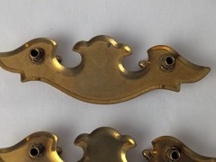 Set of 4 Chippendale Bat Wing Drawer Drop Bail Pull Handles Brass Finish 5″ Wide