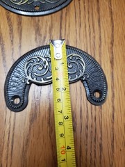 Antique Drawer Pull Cast Metal Backplate – Stamped Property Of Sears – Set of 2