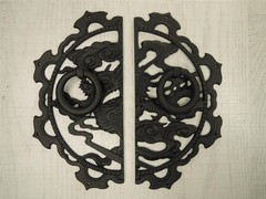 Cloud Dragon Japanese Tansu Cabinet Decor Plate Ring Pulls 168mm Furniture