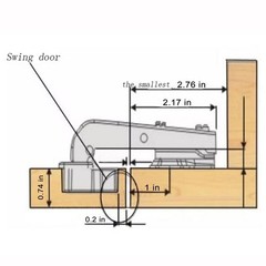 2 pieces0-degree Corner Blind Cabinet Hinges, Soft-Close Concealed Hinges