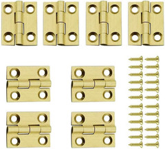 Mini Solid Brass Hinges Cabinet Drawer Butt Hinges for Jewelry Chest Wood Box,1/