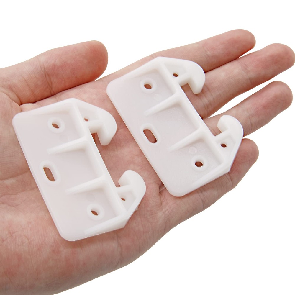 10 Pieces White Plastic Drawer Guides Rear Drawer Replacement Guides Brackets, D