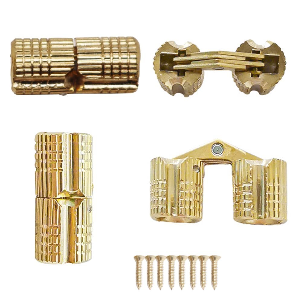 8mm Invisible Brass Barrel Hinges Hidden 180 Degree Opening Angle 8mm, 4PCS