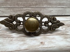 Antique Bronze Ornamental Knob Ornate Scrollwork Detail Drawer Cabinet Kitchen