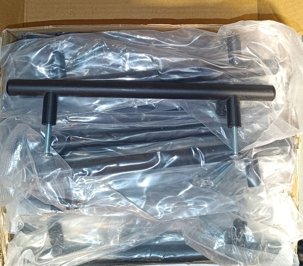 QTY:29 Matte Black T-bar Cabinet or Drawer Handle 128 mm