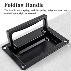 Biaungdo Concealed Recessed Pull Handle, Black Zinc Alloy Hidden 95mm,