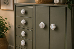10 Handmade Marrakesh White cream drawer knob mosaic ceramic pulls cabinet knobs