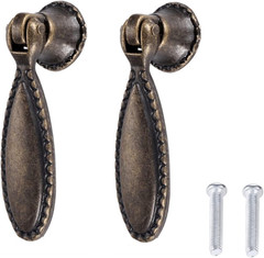 2 Pack Antique Bronze Single Hole Handle Pulls for Wooden Furniture Cabinet Cupb