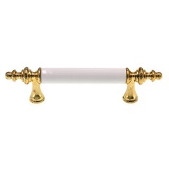 Amerock Royal Polished Brass White 3″ CTC Cabinet Arch Pull Handle BP76242-W3