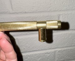 Set Of 10 Gold Knurled Drawer Pulls Knobs Industrial Textured