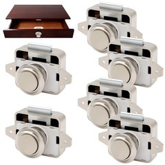 6 Sets Keyless Push Button Latches for RV Cabinet Doors, Cupboard Catch with Scr