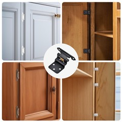 50 Pack 25 Pairs 3/8″ Inset Cabinet Door Hinges Matte Black Offset Self Closing
