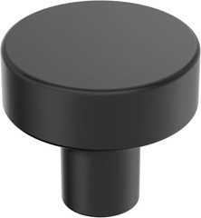 Amerock Merced 1-1/4 inch (32mm) Diameter Matte Black Cabinet Knob, BP37420MB