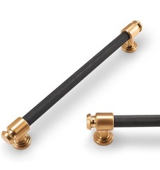10 Pack 7.5Inch Black and Champagne Bronze Kitchen Cabinet Handles Knurled