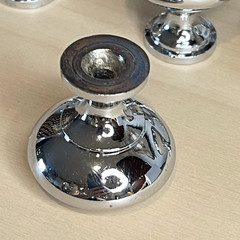 Lot Of 8 Shiny Chrome Door Drawer Cabinet Pull Handles Kitchen Bathroom 1.25″ D