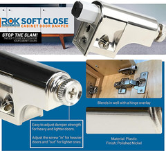 50 Pack Soft Close Cabinet Door Dampers – Polished Nickel Finish