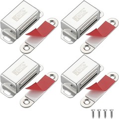 Pack of 4 Powerful Magnetic Cabinet Catches – Rustproof Stainless Steel Design