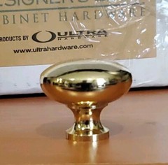 25 Round 1.25″ Zinc Pol Brass Cabinet Knobs Drawer Pulls Mushroom Shape W/Screws