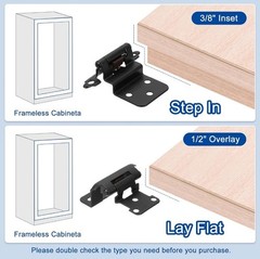 Uxcell 1/2″ Overlay Cabinet Kitchen Hinges, 10 Set Semi-Concealed Hinges Face…