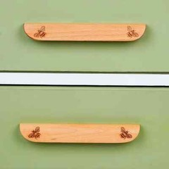 Natural Wooden Bee Door Handle Home Decor Pack of 1