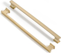 10 Champagne Bronze Cabinet Pulls 10″ Hole Centers Modern Drawer Handles Zinc